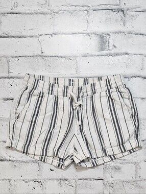 Old Navy Striped Linen Blend Pull On Shorts Women's Medium Casual